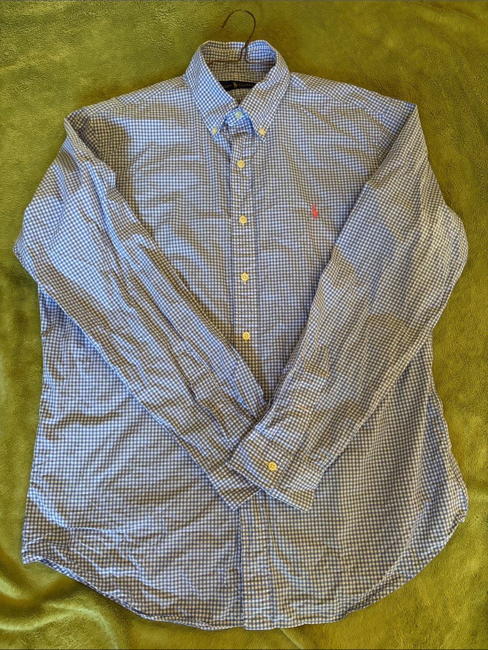 Ralph Lauren Light Blue & White Gingham Button-Down Shirt